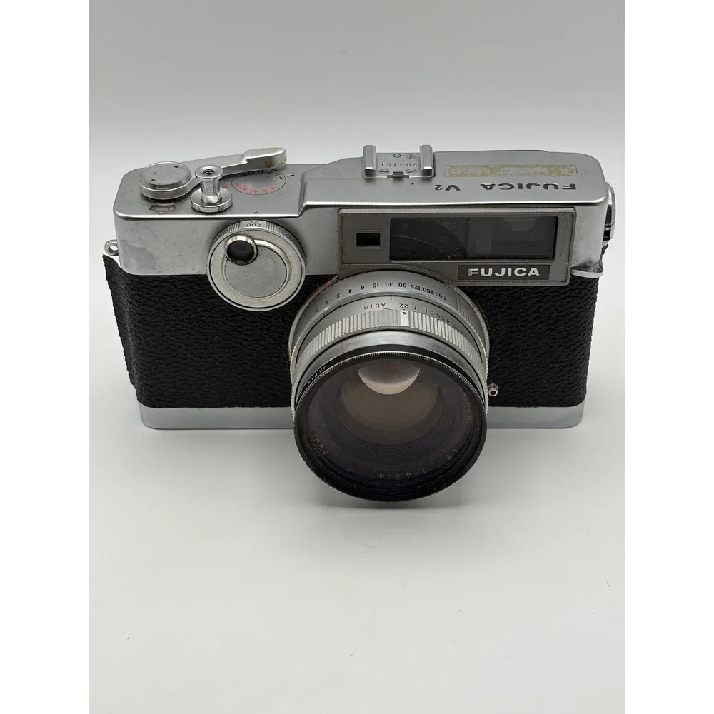 Vintage V2 35mm fuginon camera, analog mood, retro, photography